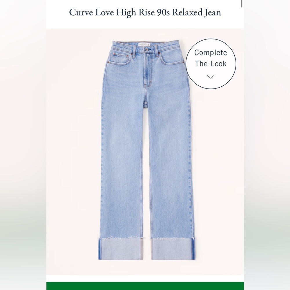 Abercrombie Curve Love High Rise 90s Relaxed Jean Cuffed